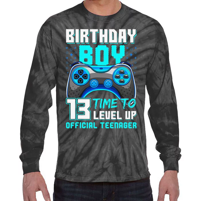 Level 13 Unlocked Video Game 13th Birthday Teenager Tie-Dye Long Sleeve Shirt