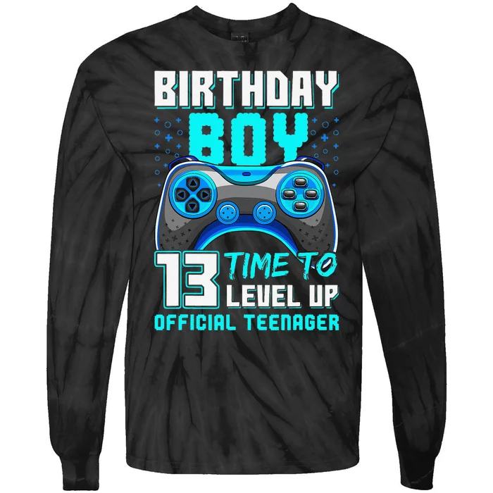 Level 13 Unlocked Video Game 13th Birthday Teenager Tie-Dye Long Sleeve Shirt