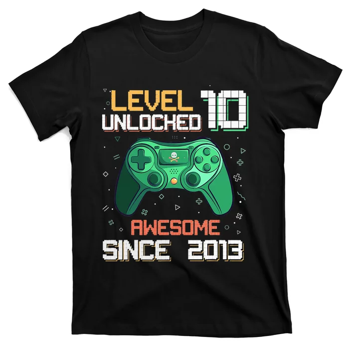 Level 10 Unlocked 10th Birthday 10 Year Old Gamer Bday T-Shirt