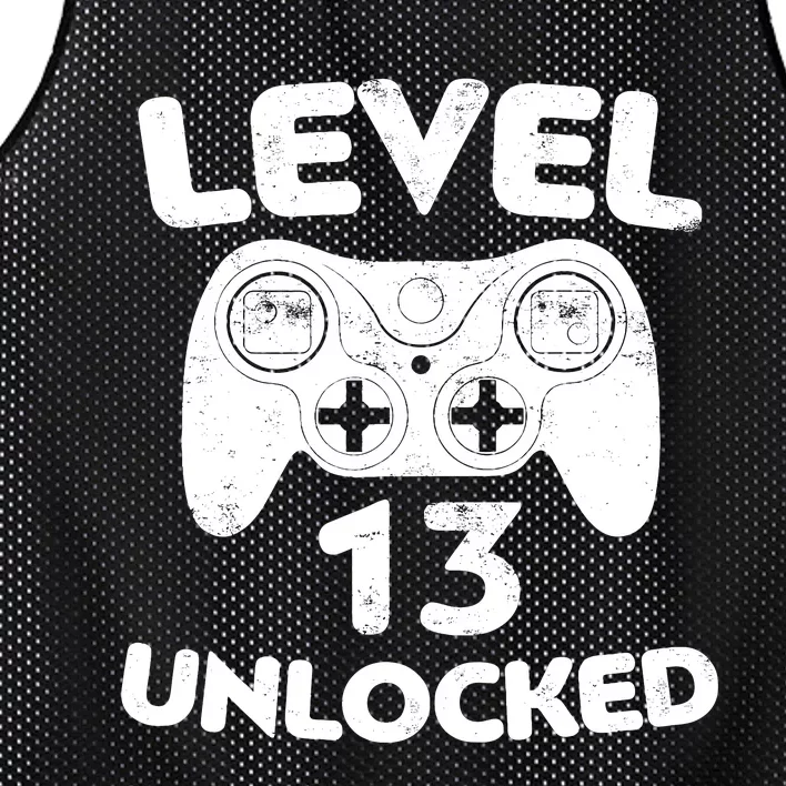 Level 13 Unlocked 13th Video Gamer Birthday Gift Mesh Reversible Basketball Jersey Tank