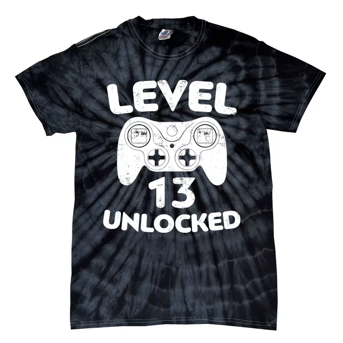 Level 13 Unlocked 13th Video Gamer Birthday Gift Tie-Dye T-Shirt