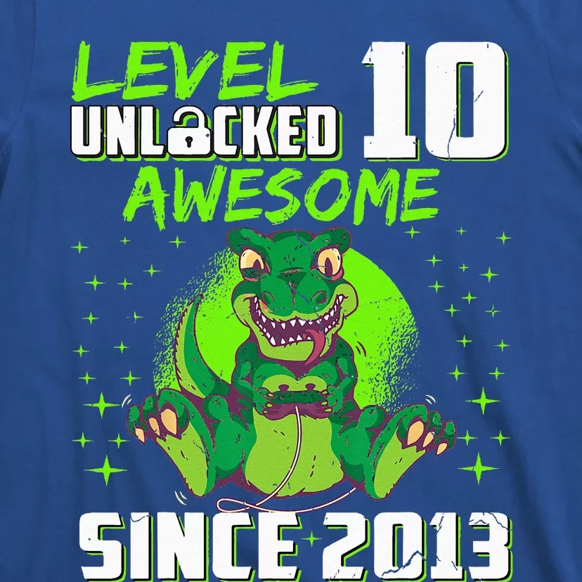 Level 10 Unlocked Awesome Since 2013 10th Birthday Gaming T-Shirt