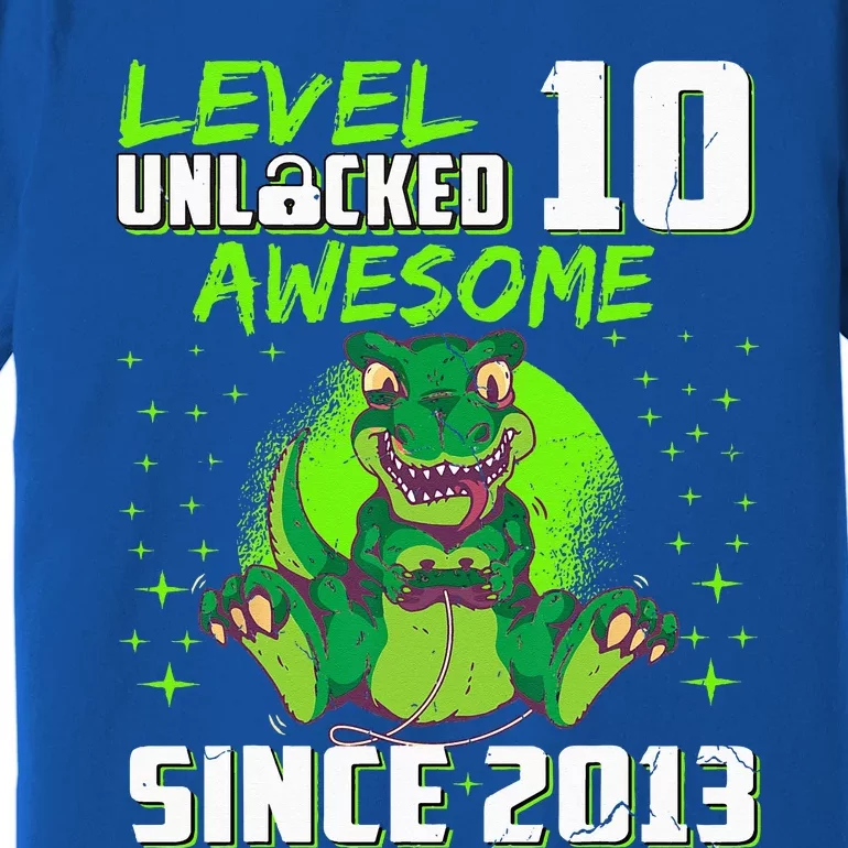 Level 10 Unlocked Awesome Since 2013 10th Birthday Gaming Premium T-Shirt