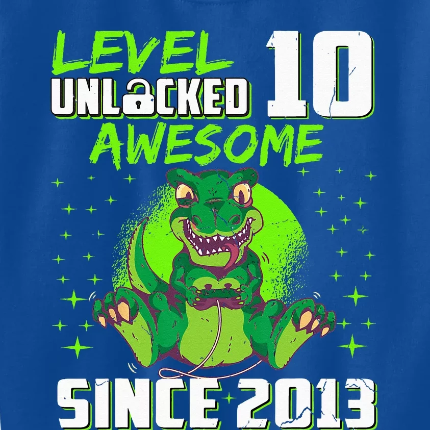 Level 10 Unlocked Awesome Since 2013 10th Birthday Gaming Kids Sweatshirt