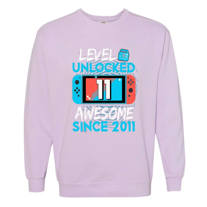 Level 11 Unlocked Awesome 2011 Funny Video Gamer Garment-Dyed Sweatshirt