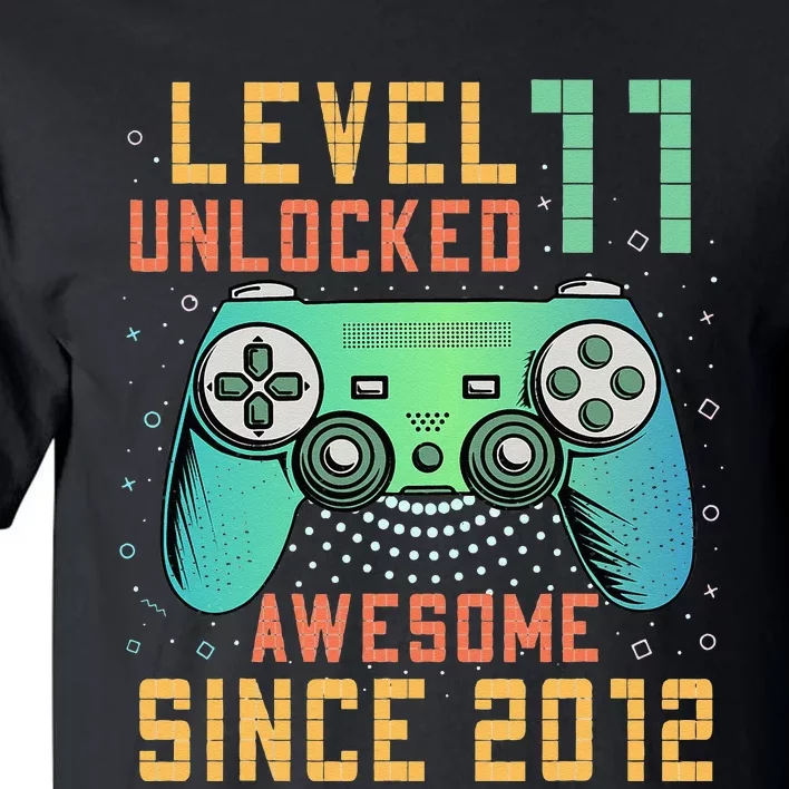 Level 11 Unlocked 11th Birthday 11 Year Old Boy Gifts Gamer Tall T-Shirt