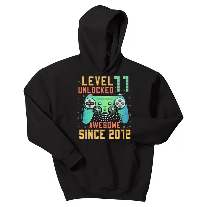 Level 11 Unlocked 11th Birthday 11 Year Old Boy Gifts Gamer Kids Hoodie