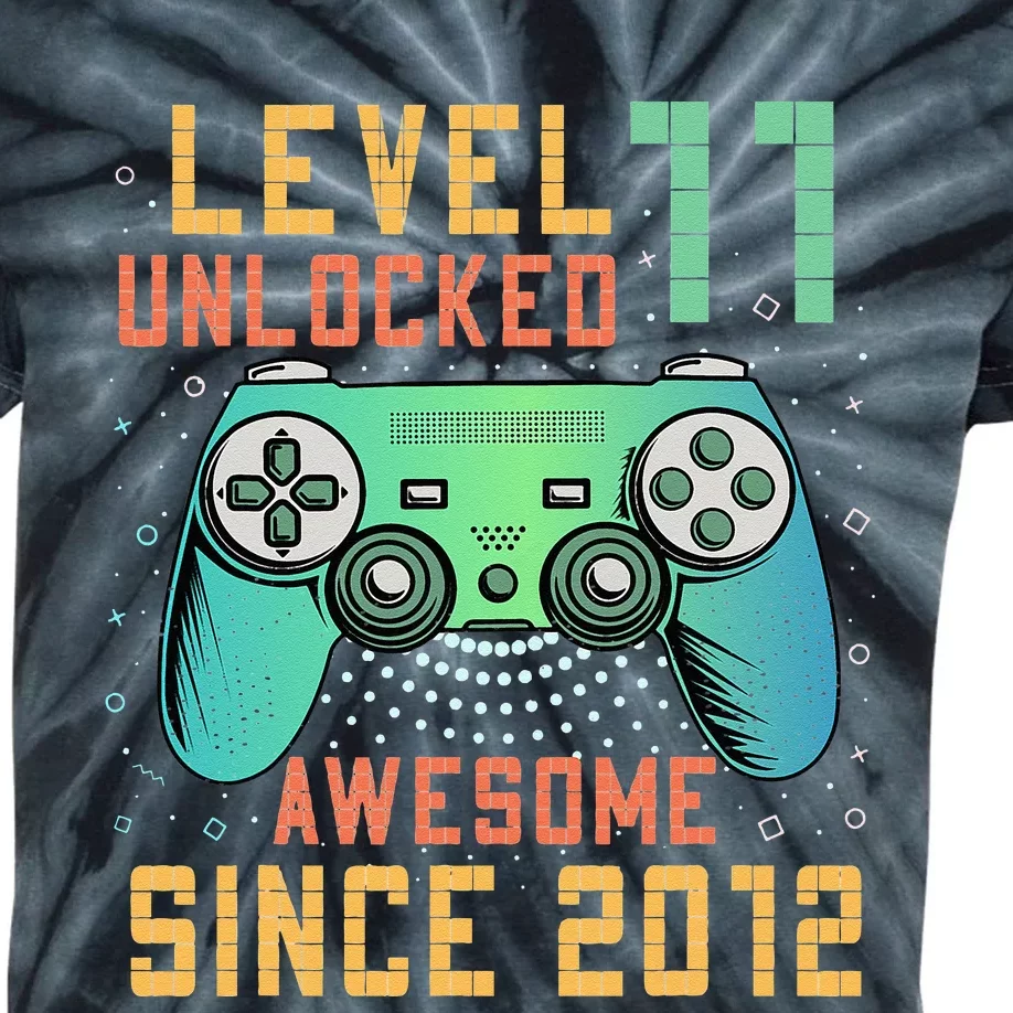 Level 11 Unlocked 11th Birthday 11 Year Old Boy Gifts Gamer Kids Tie-Dye T-Shirt