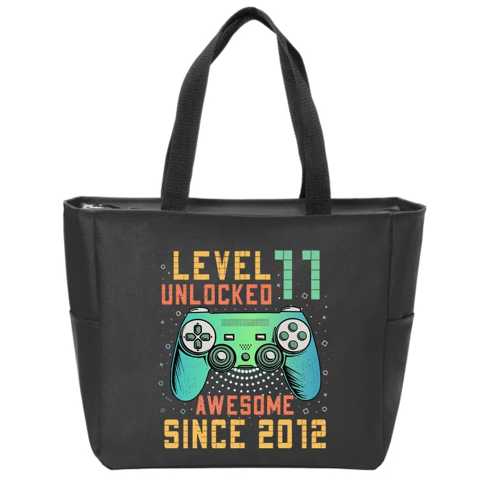 Level 11 Unlocked 11th Birthday 11 Year Old Boy Gifts Gamer Zip Tote Bag