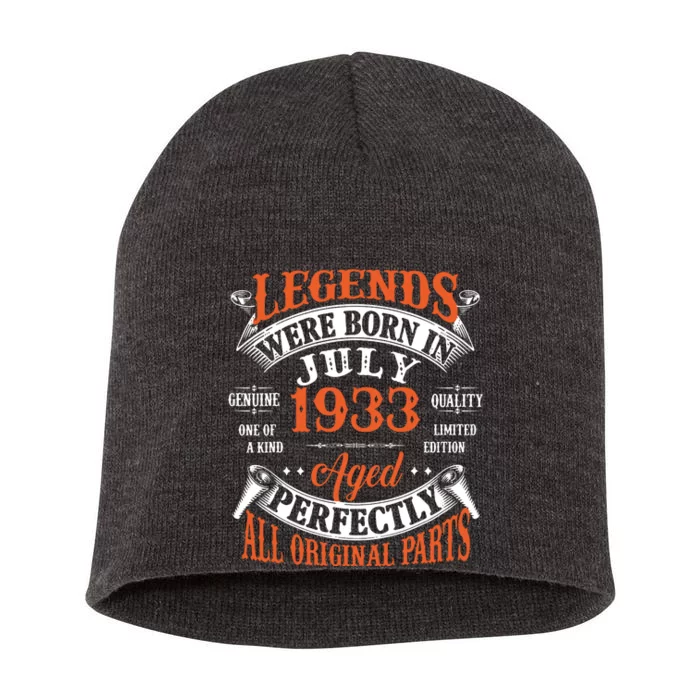 Legend 1933 Vintage 90th Birthday Born In July 1933 Short Acrylic Beanie