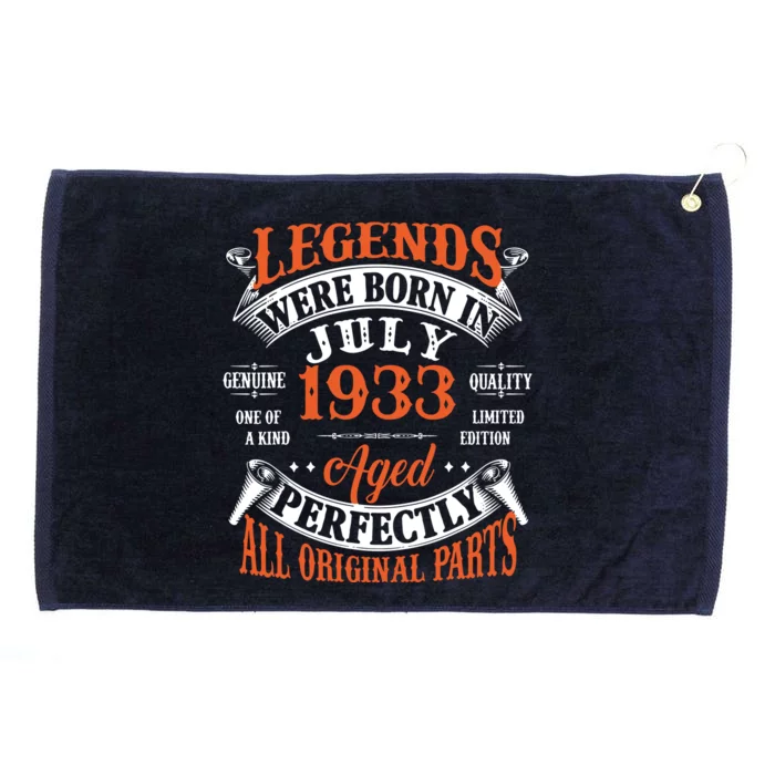 Legend 1933 Vintage 90th Birthday Born In July 1933 Grommeted Golf Towel