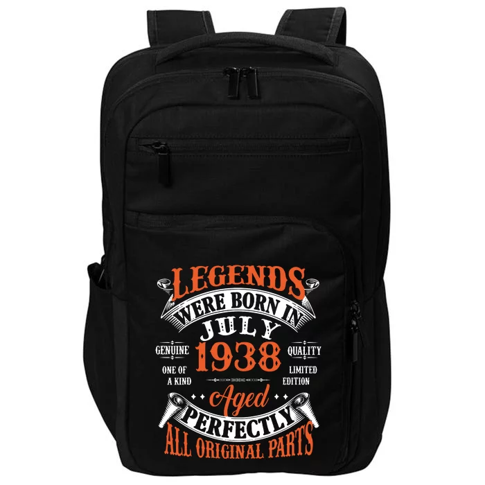 Legend 1938 Vintage 85th Birthday Born In July 1938 Impact Tech Backpack