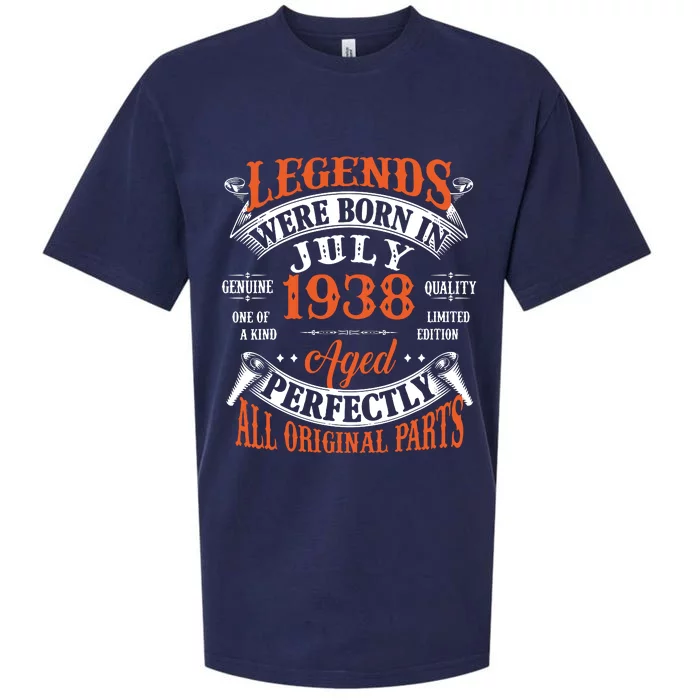 Legend 1938 Vintage 85th Birthday Born In July 1938 Sueded Cloud Jersey T-Shirt