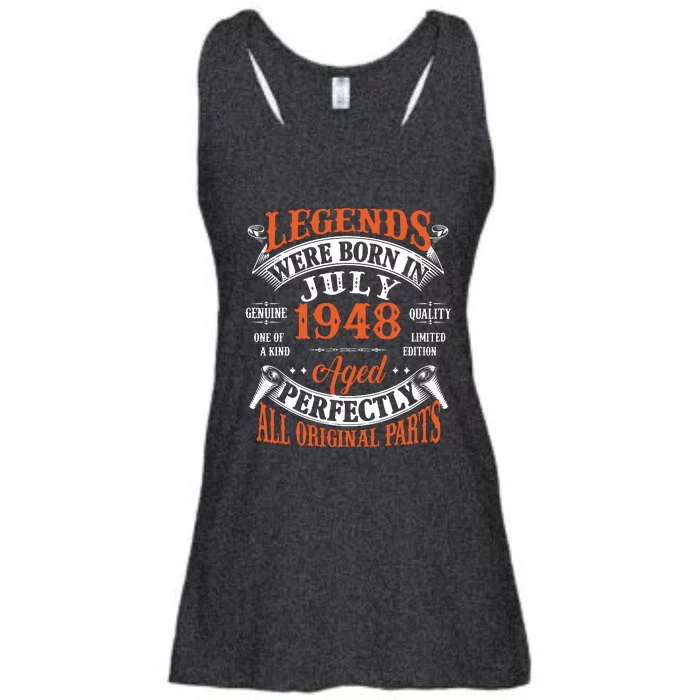 Legend 1948 Vintage 75th Birthday Born In July 1948 Ladies Essential Flowy Tank