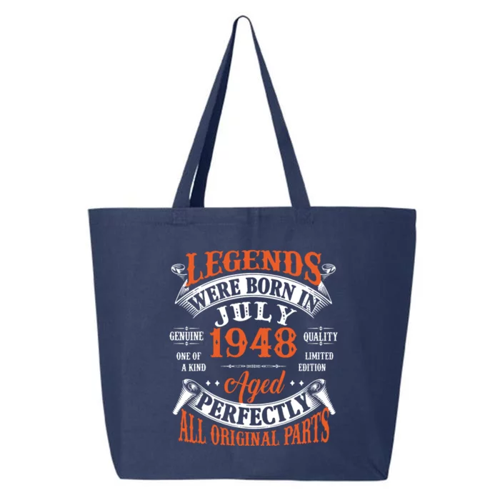 Legend 1948 Vintage 75th Birthday Born In July 1948 25L Jumbo Tote