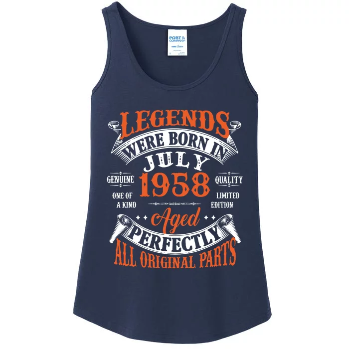 Legend 1958 Vintage 65th Birthday Born In July 1958 Ladies Essential Tank