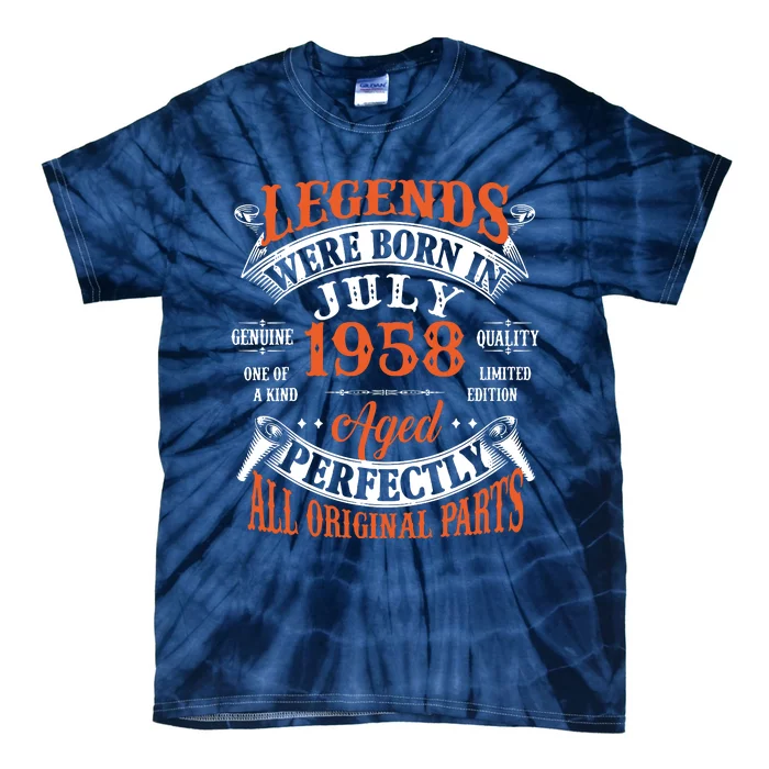 Legend 1958 Vintage 65th Birthday Born In July 1958 Tie-Dye T-Shirt