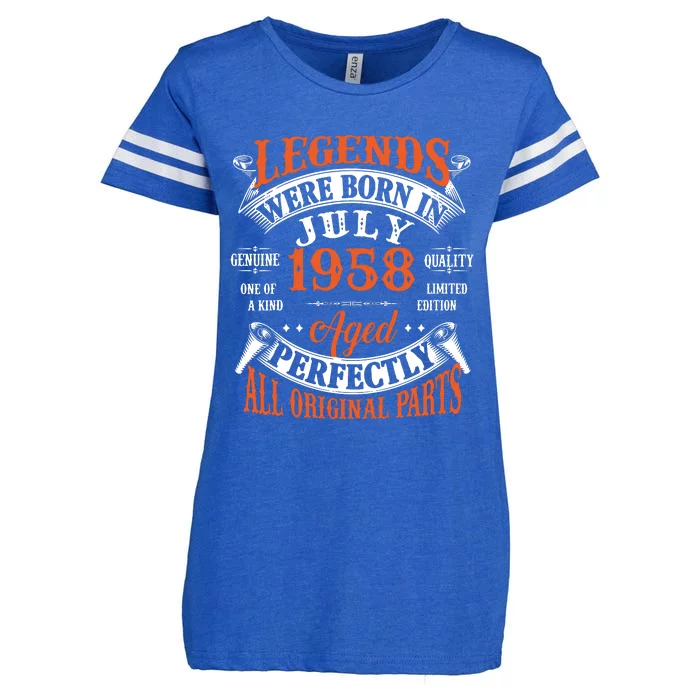 Legend 1958 Vintage 65th Birthday Born In July 1958 Enza Ladies Jersey Football T-Shirt