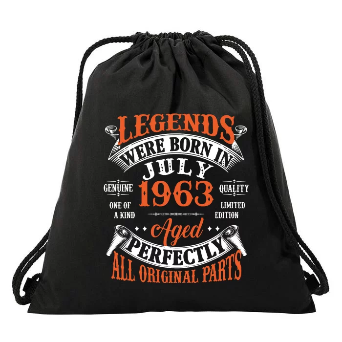 Legend 1963 Vintage 60th Birthday Born In July 1963 Drawstring Bag