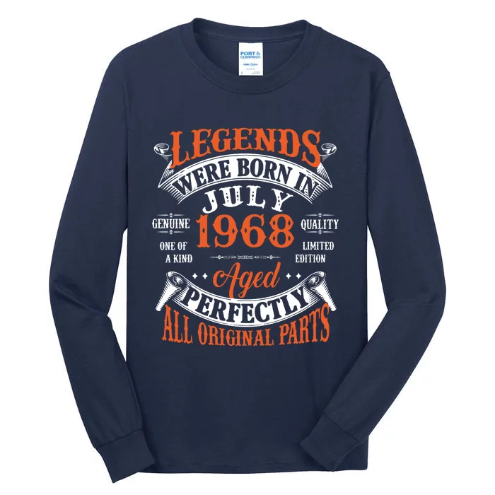 Legend 1968 Vintage 55th Birthday Born In July 1968 Tall Long Sleeve T-Shirt