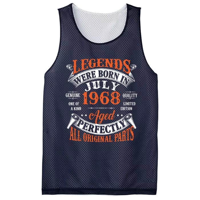 Legend 1968 Vintage 55th Birthday Born In July 1968 Mesh Reversible Basketball Jersey Tank