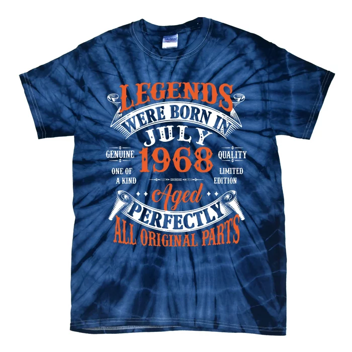 Legend 1968 Vintage 55th Birthday Born In July 1968 Tie-Dye T-Shirt