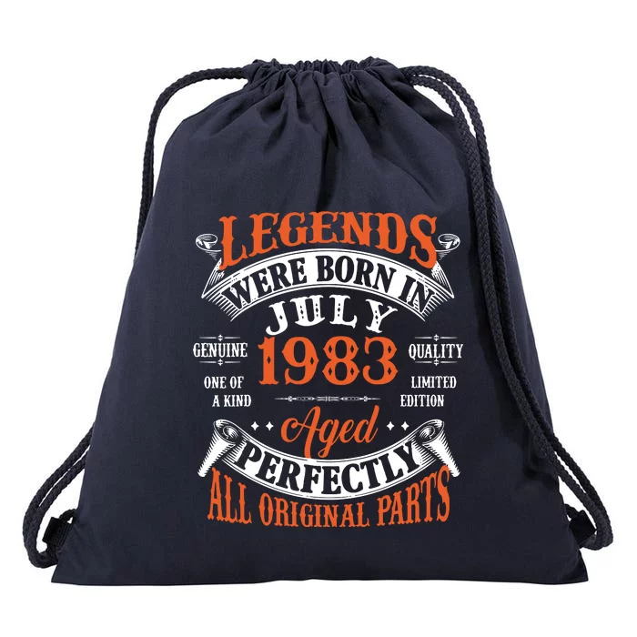 Legend 1983 Vintage 40th Birthday Born In July 1983 Drawstring Bag