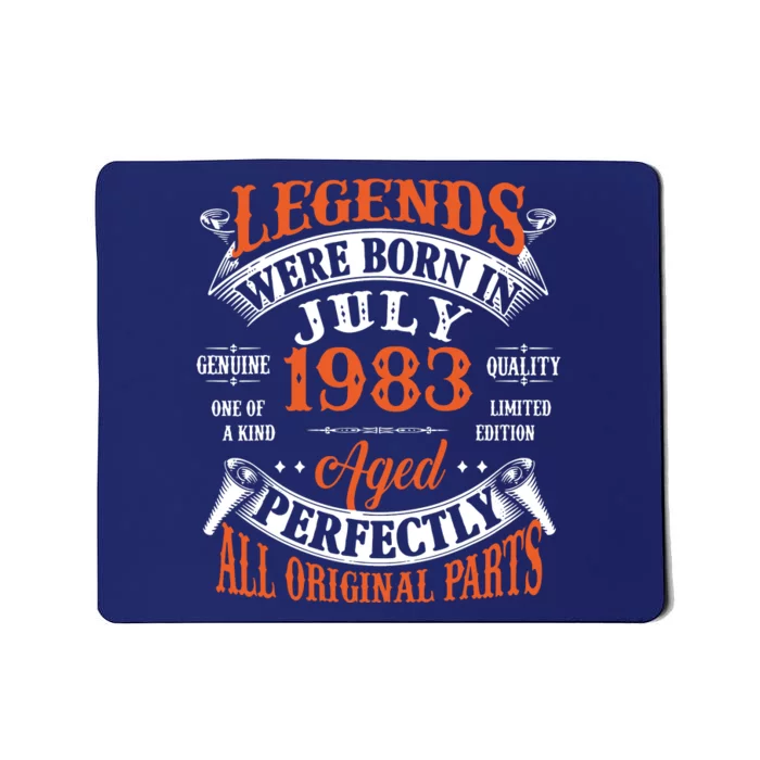 Legend 1983 Vintage 40th Birthday Born In July 1983 Mousepad