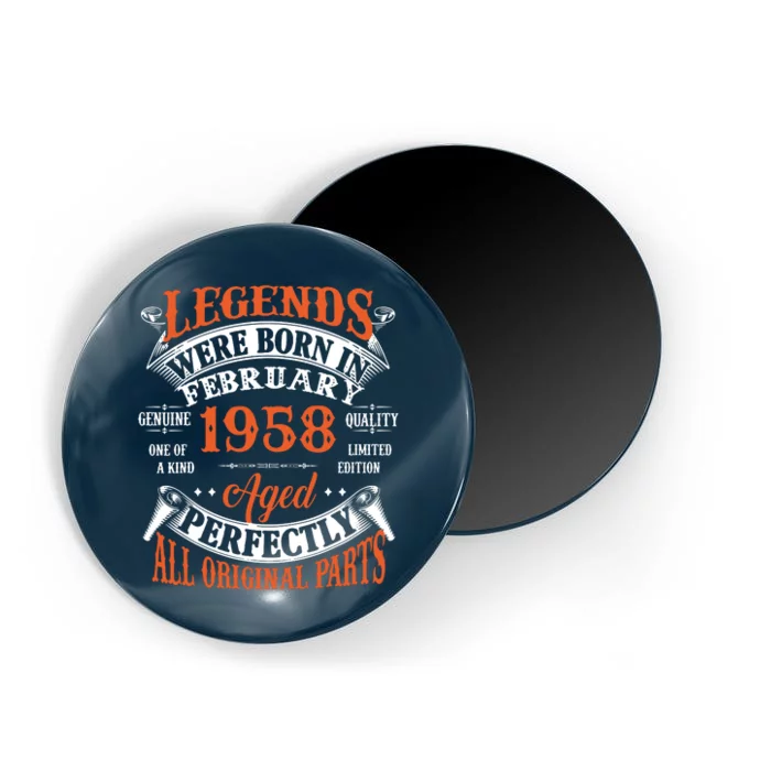 Legend 1958 Vintage 65th Birthday Born In February 1958 Magnet