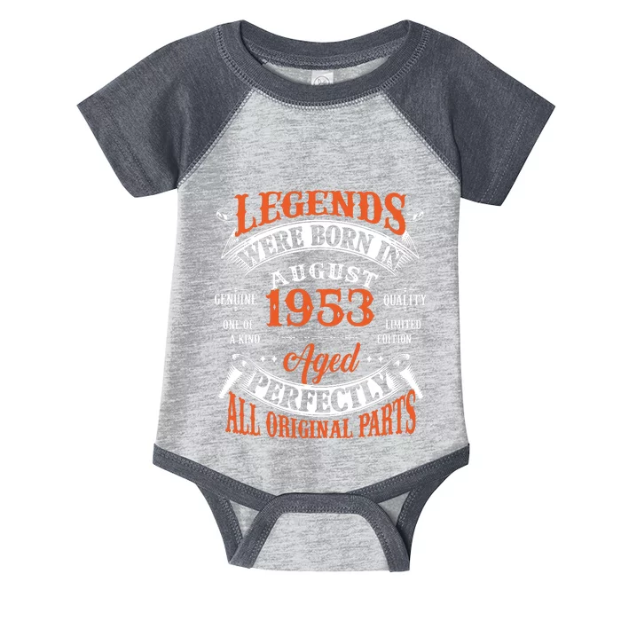 Legend 1953 Vintage 70th Birthday Born In august 1953 Infant Baby Jersey Bodysuit