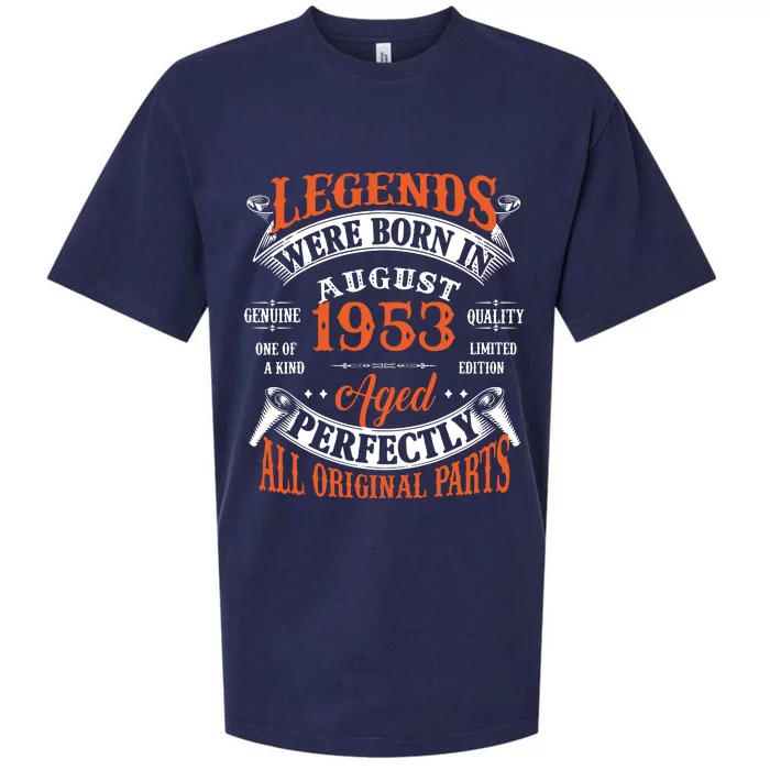 Legend 1953 Vintage 70th Birthday Born In august 1953 Sueded Cloud Jersey T-Shirt