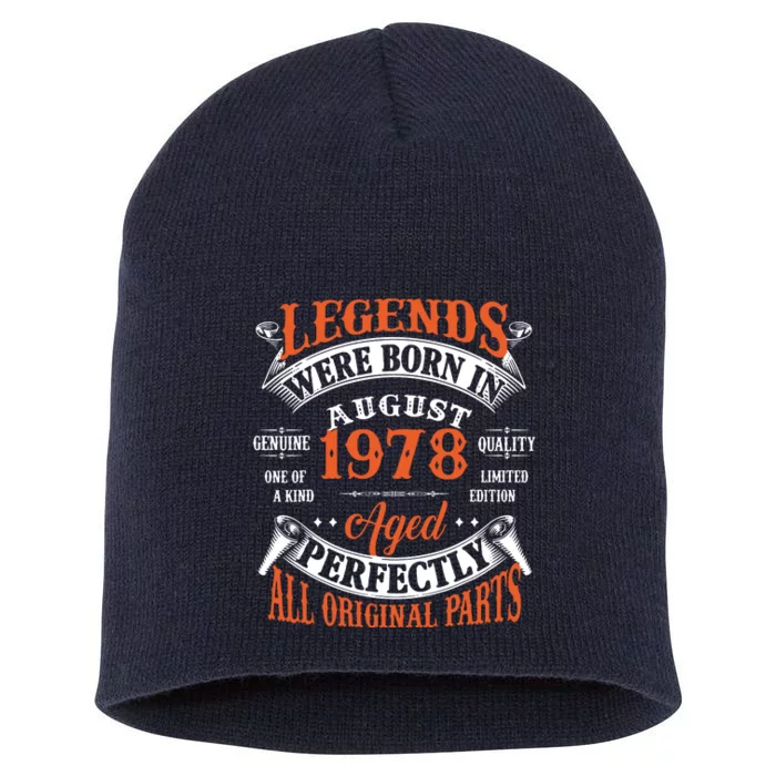 Legend 1978 Vintage 45th Birthday Born In august 1978 Short Acrylic Beanie