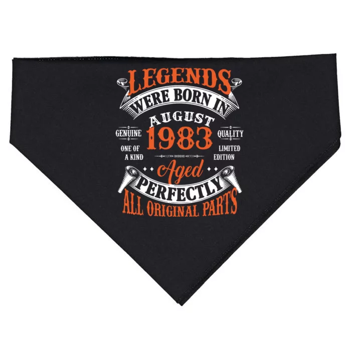 Legend 1983 Vintage 40th Birthday Born In august 1983 USA-Made Doggie Bandana