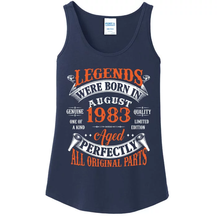 Legend 1983 Vintage 40th Birthday Born In august 1983 Ladies Essential Tank