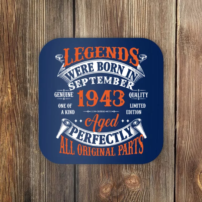 Legend 1943 Vintage 80th Birthday Born In september 1943 Coaster