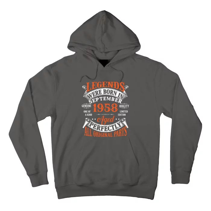 Legend 1958 Vintage 65th Birthday Born In september 1958 Hoodie