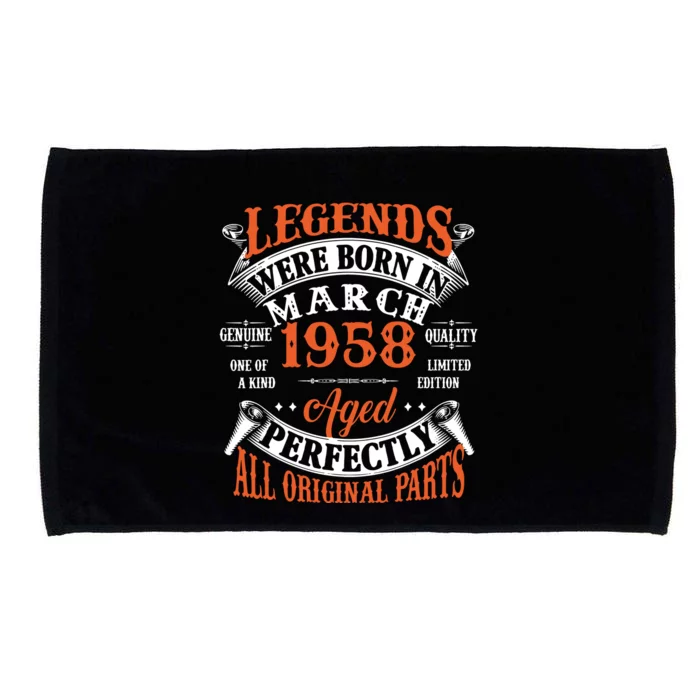 Legend 1958 Vintage 65th Birthday Born In march 1958 Microfiber Hand Towel