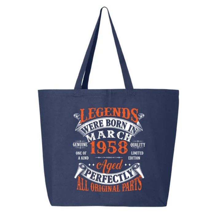 Legend 1958 Vintage 65th Birthday Born In march 1958 25L Jumbo Tote