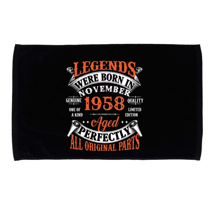 Legend 1958 Vintage 65th Birthday Born In November 1958 Microfiber Hand Towel