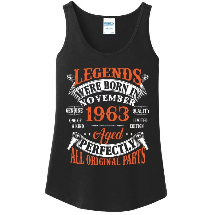 Legend 1963 Vintage 60th Birthday Born In November 1963 Ladies Essential Tank