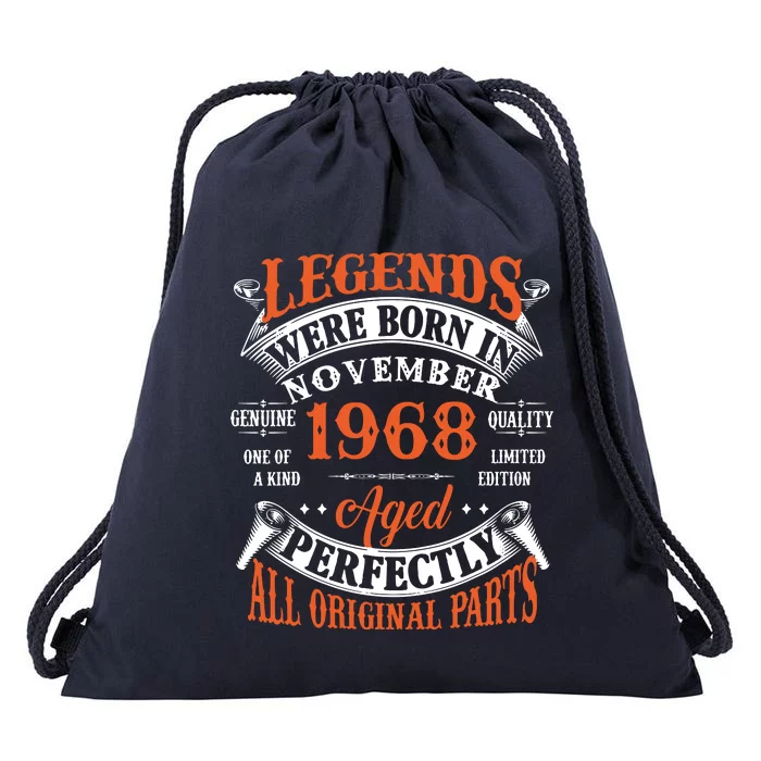 Legend 1968 Vintage 55th Birthday Born In November 1968 Drawstring Bag