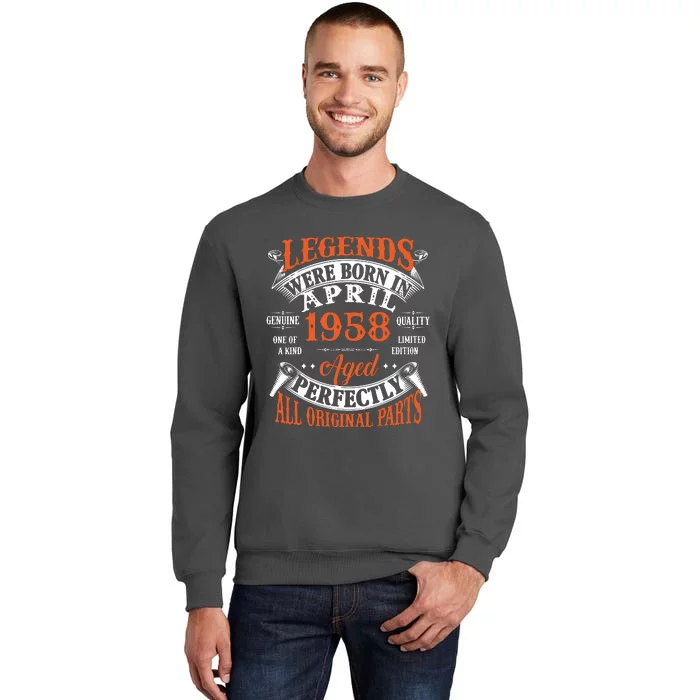 Legend 1958 Vintage 65th Birthday Born In april 1958 Tall Sweatshirt