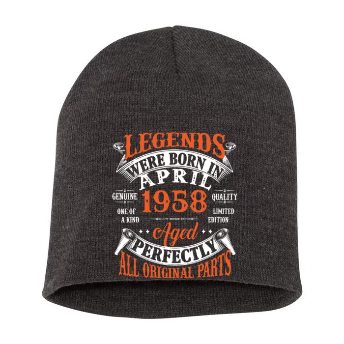 Legend 1958 Vintage 65th Birthday Born In april 1958 Short Acrylic Beanie