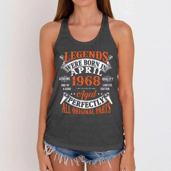 Legend 1968 Vintage 55th Birthday Born In april 1968 Women's Knotted Racerback Tank