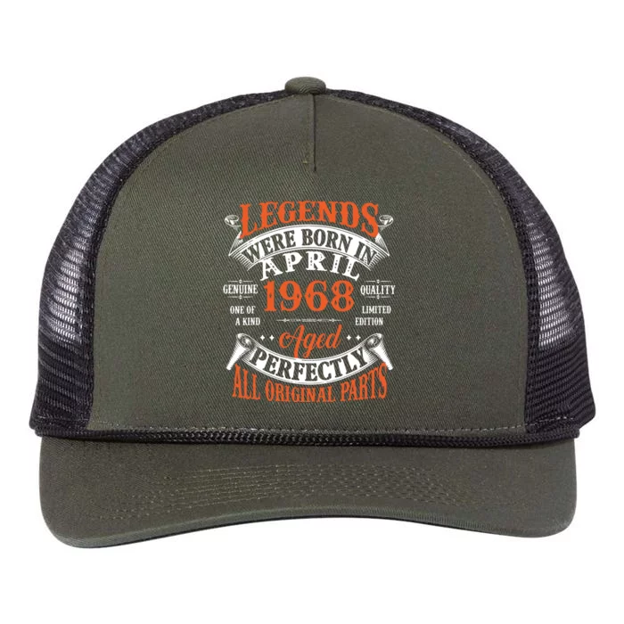 Legend 1968 Vintage 55th Birthday Born In april 1968 Retro Rope Trucker Hat Cap