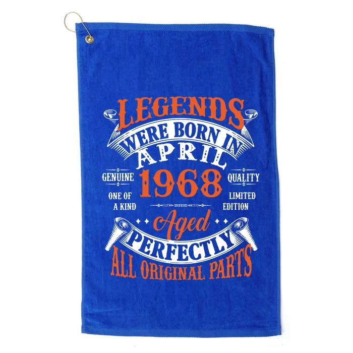 Legend 1968 Vintage 55th Birthday Born In april 1968 Platinum Collection Golf Towel