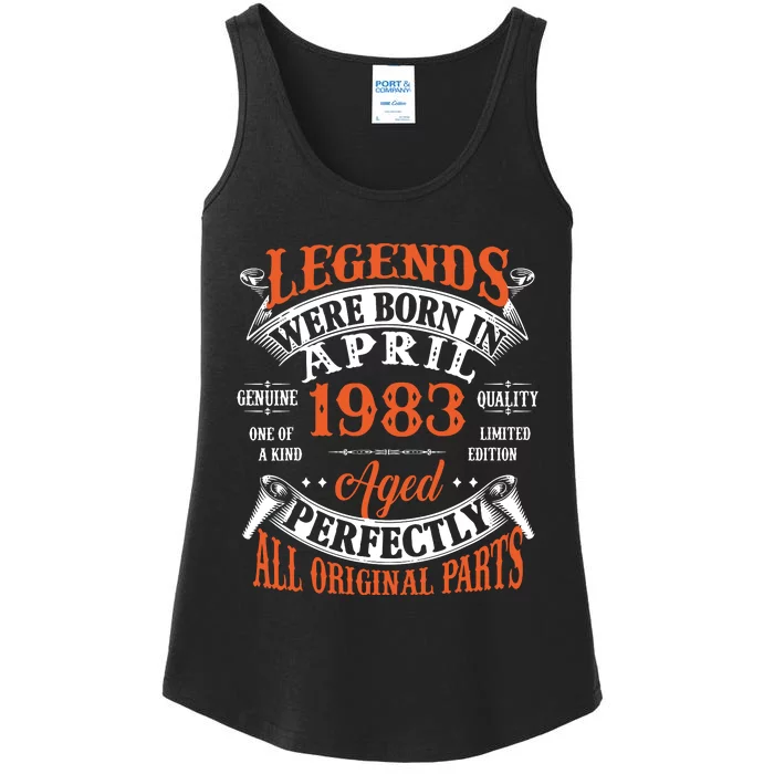 Legend 1983 Vintage 40th Birthday Born In april 1983 Ladies Essential Tank