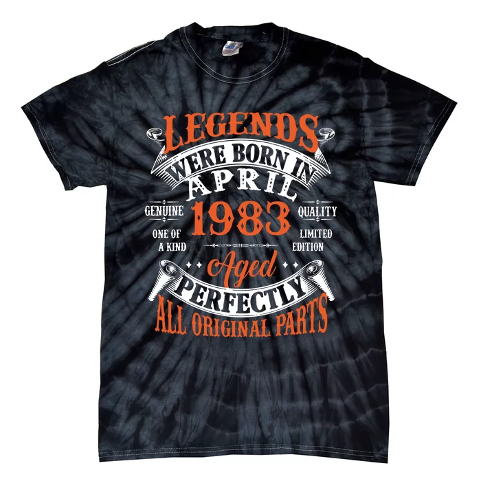 Legend 1983 Vintage 40th Birthday Born In april 1983 Tie-Dye T-Shirt