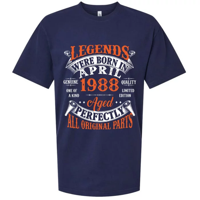 Legend 1988 Vintage 35th Birthday Born In april 1988 Sueded Cloud Jersey T-Shirt