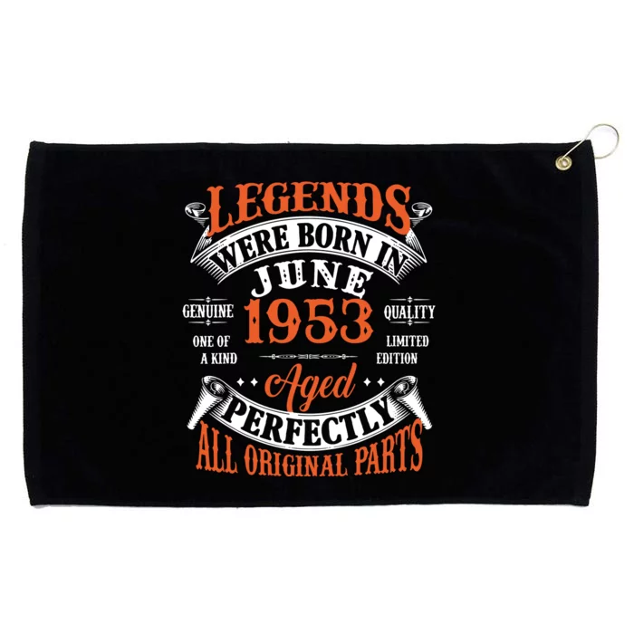 Legend 1953 Vintage 70th Birthday Born In June 1953 Grommeted Golf Towel